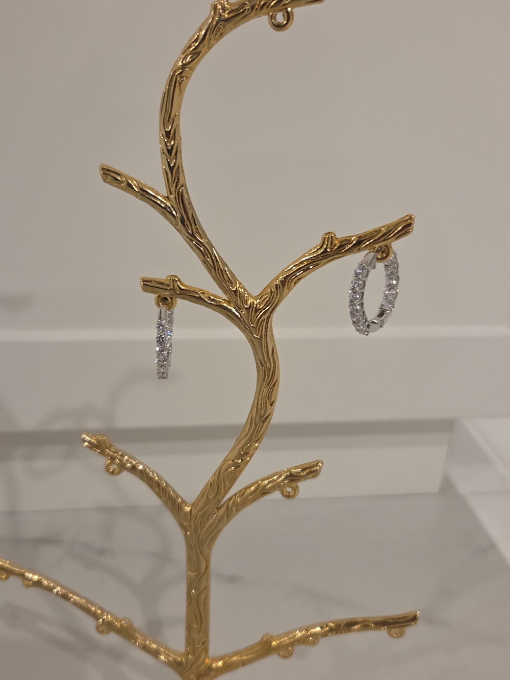 PAJ 925 Sterling Silver & Cubic Zirconia "Inside-Out" Hoop Earrings.